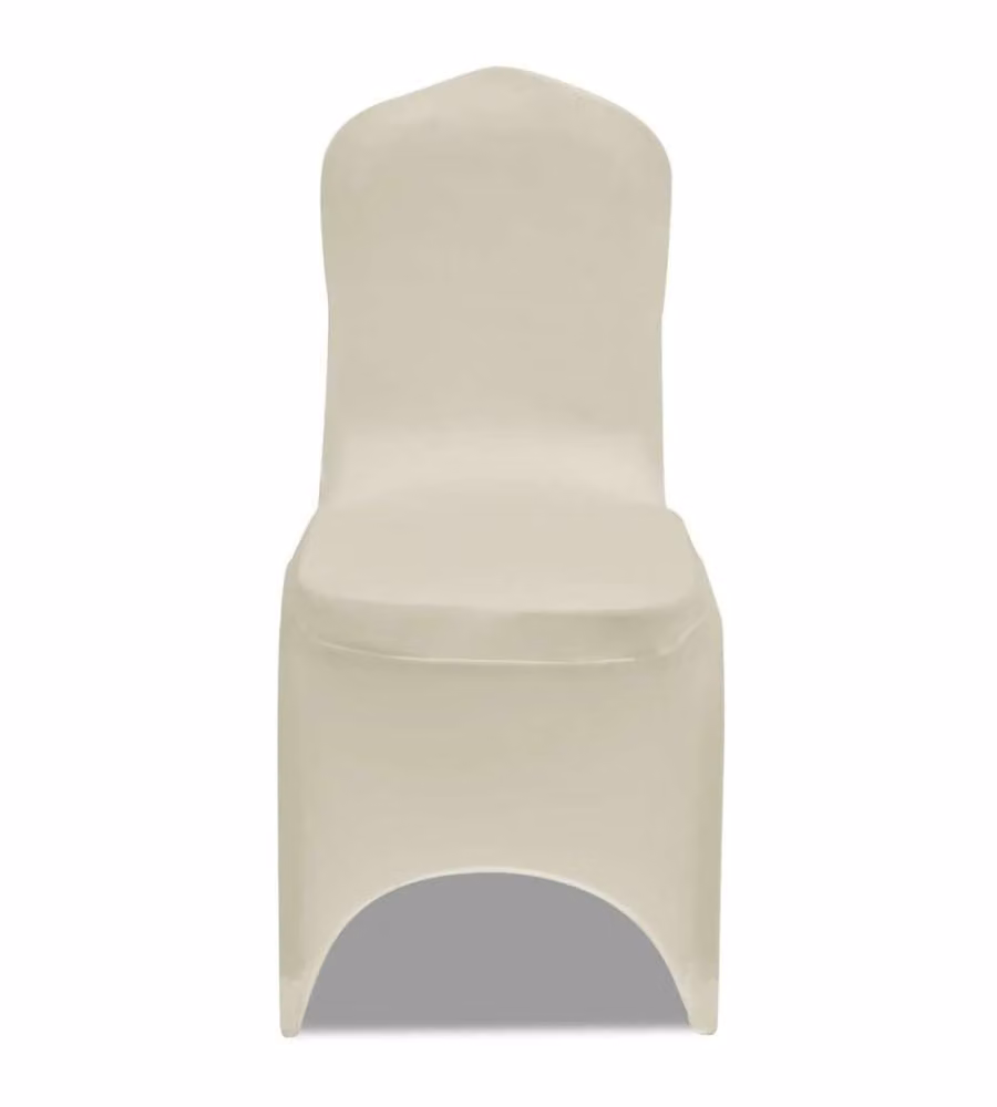 Coprisedia in Tessuto Elasticizzato Crema 6 pz