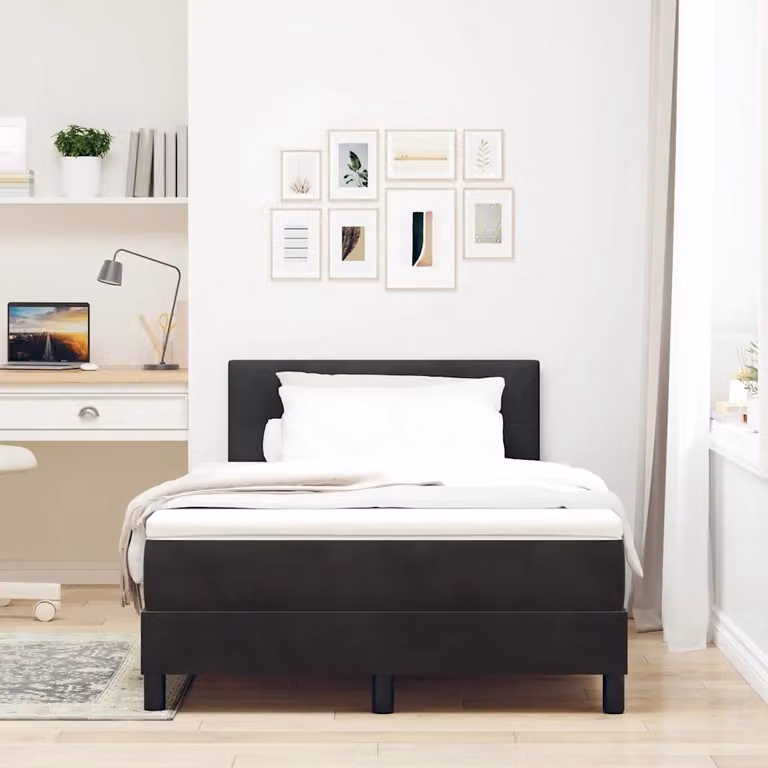 Letto a molle con materasso vidaXL in velluto nero L/P: 120 x 200 cm