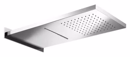 Herzbach LIVING SPA, doccia a parete con effetto pioggia, 592x270 mm, getto pioggia/getto a cascata, finitura spazzolata