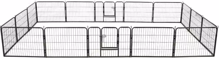 The Living Store Box per cani 16 pannelli in acciaio 60x80 cm nero