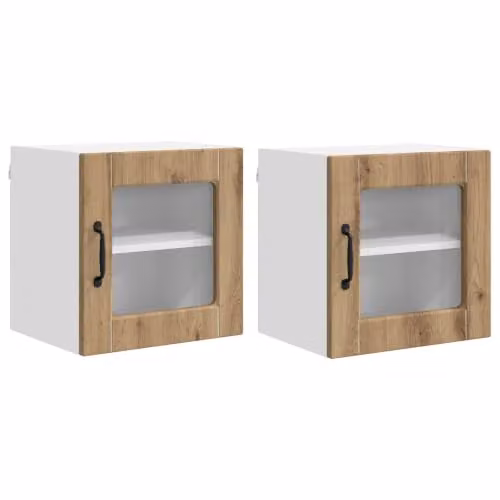 Helloshop26 Set di 2 armadi da parete da cucina moderni, 40 x 31 x 40 cm, in legno di ingegneria, rovere artigianale 02_0054200