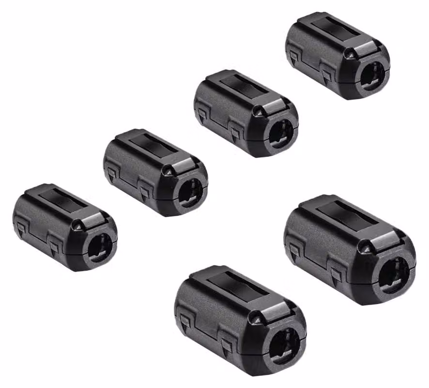 Set di anelli ferromagnetici a clip – Filtri a bassa interferenza, EMI/RFI – Diametro interno: 3,5 mm, 5 mm, 7 mm