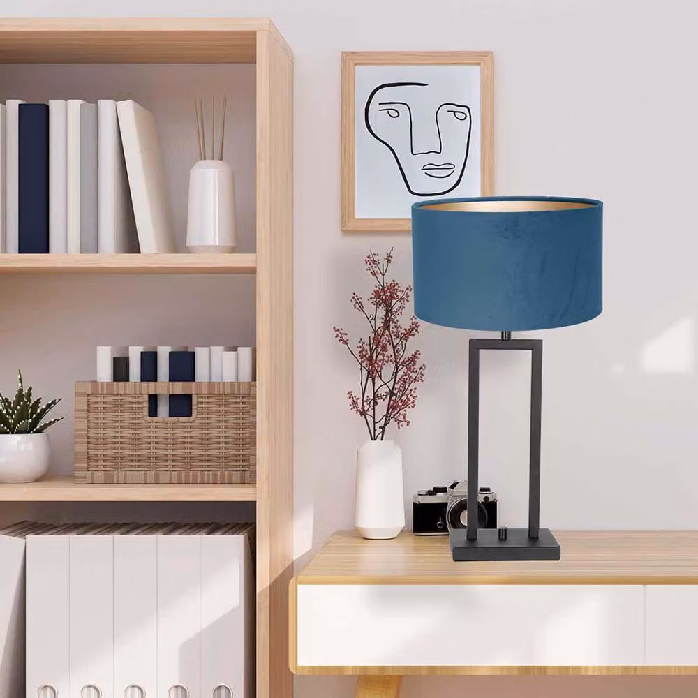 Lampada da tavolo - nero - Stang - plastica metallo - lampada da comodino - E27 - 2996ZW - Steinhauer