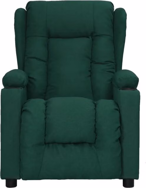 Poltrona | Sedia Relax Reclinabile in Tessuto Verde Scuro