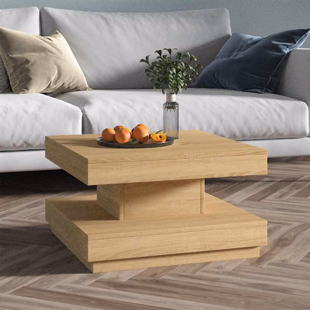vidaXL Tavolino da Salotto Moderno Quadrato in MDF Marrone e Beige L/P/H: 60 x 60 x 35 cm