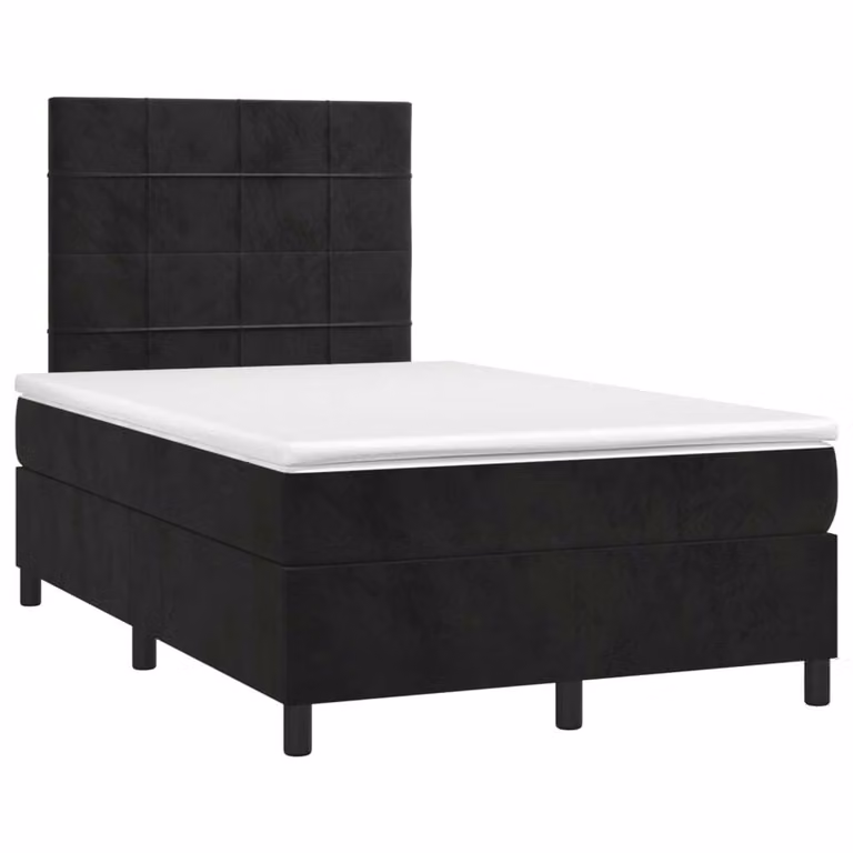 Maison Exclusive - Letto boxspring con materasso nero 120x190 cm velluto