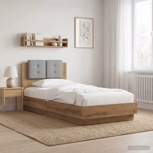 Struttura letto con testata Rovere Artigianale 80 x 200 cm 3429580