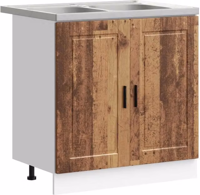 Mobiletto per Lavabo | Armadio Lavabo Porto 2 pz Marrone Legno multistrato