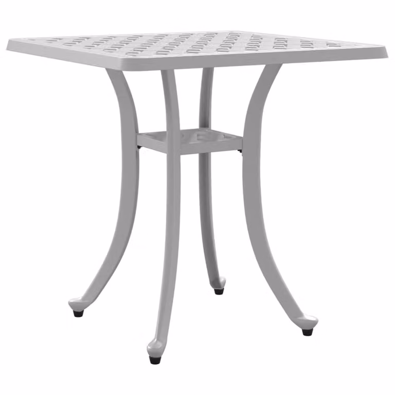 Tavolo da Giardino Bianco 53x53x53 cm in Alluminio Pressofuso