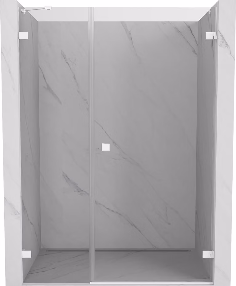 Mexen Lunar-B porta doccia battente destra 150 cm, trasparente, bianco - 832S-150-050-20-00-P