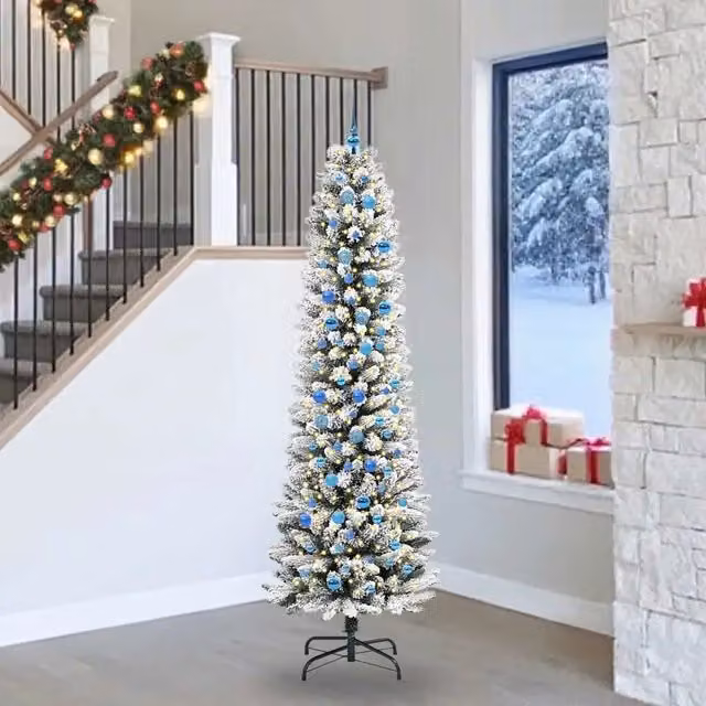 Albero di Natale artificiale moderno vidaXL bianco con luci LED, Altezza: 240 cm