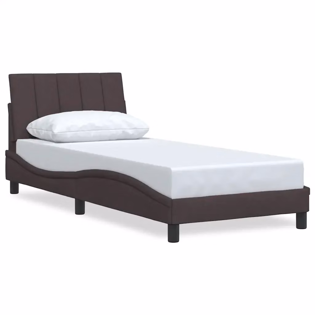 vidaXL Giroletto Hanko senza Materasso in Tessuto Marrone Scuro 90x200 cm – 2