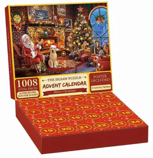 Calendario dell'avvento con puzzle natalizio da 1008 pezzi - Puzzlex