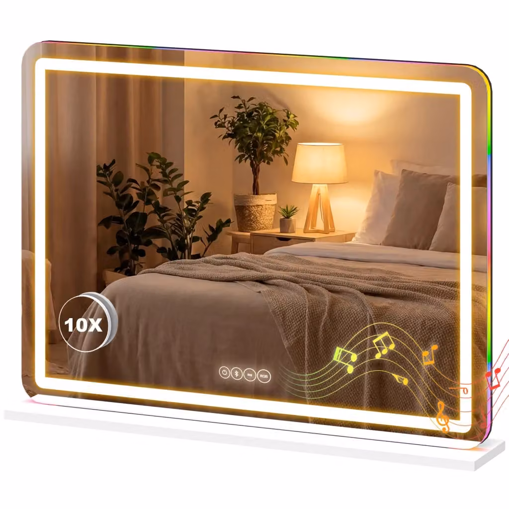 Specchio da trucco Minimal con LED dimmerabile bianco L: 80 cm, H: 60 cm – 2