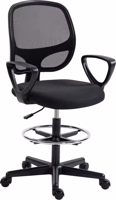 Sedia da ufficio ergonomica con poggiapiedi e braccioli ¨C Xylo ¨C Nero, altezza regolabile 103-123cm