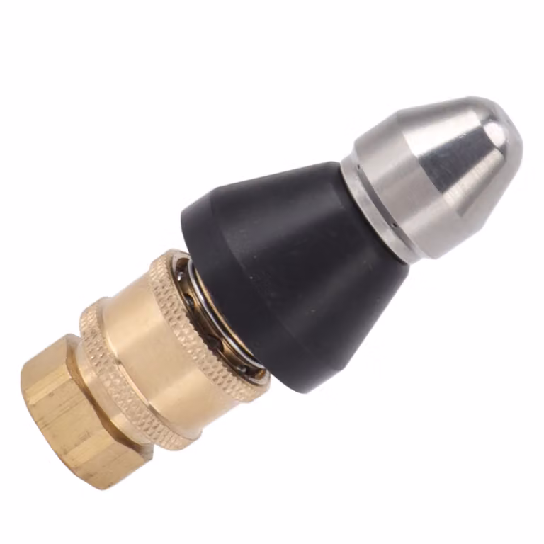 G1/4 Ugello di pulizia del tubo di fogna in acciaio inox durevole G3/8 adattatore filettatura femmina Pressione ugello di fogna Jetter