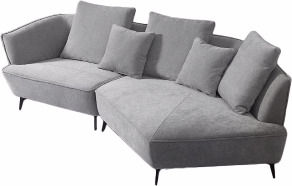 KAWOLA Divano GARBO Design tessuto grigio aperto a destra
