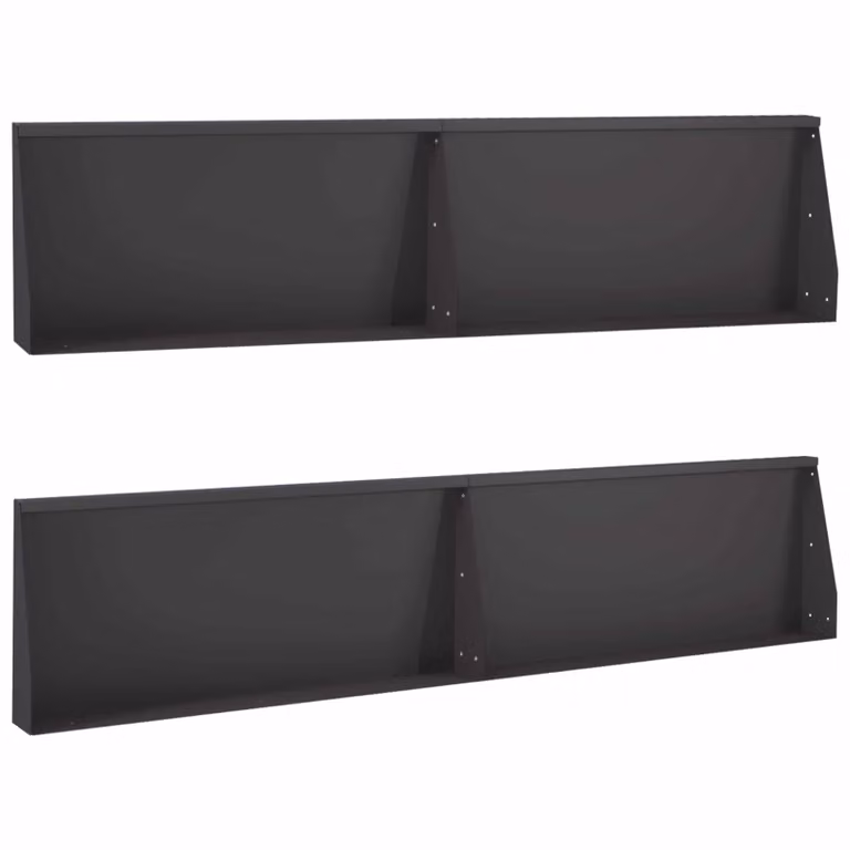 Set di 4 aiuole rialzate vidaXL in acciaio nero per giardino e prato, L 100 x P 30 x H 12 cm