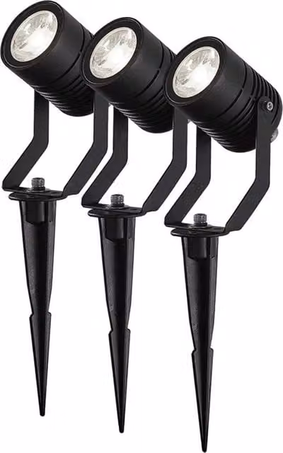 Set di 3 Faretti da Giardino LED Nedis Zigbee 3.0 RGB Multicolore IP65 Nero