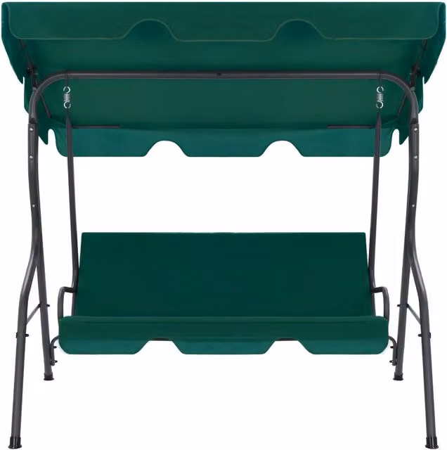 Panchina a dondolo da giardino verde in tessuto e metallo L/P/H: 170 x 110 x 153 cm