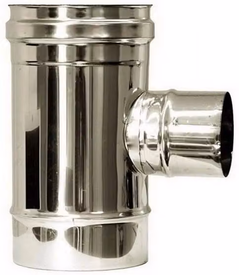 Canna fumaria parete doppia coibentata inox raccordo t 90 ridotto 80 dn 200/250