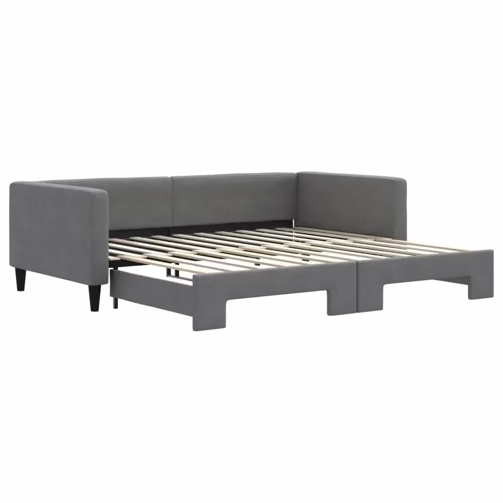Divano Letto con Letto Estraibile vidaXL Grigio in Tessuto per Soggiorno e Camera da Letto L/P/H: 223 x 110 x 68 cm con Materasso 100 x 200 cm – 2