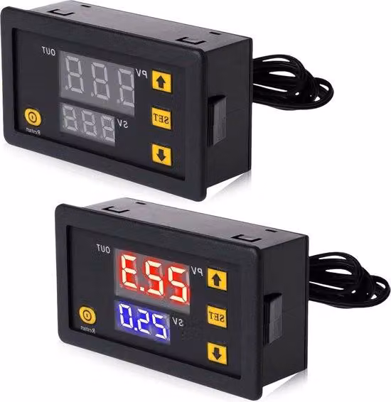 Termostati digitali, 2 pezzi, impermeabili, 12 V, display LCD, riscaldamento/raffreddamento