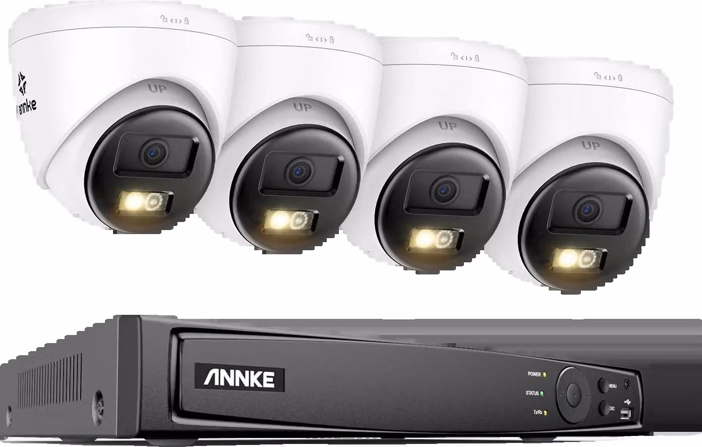 Sistema di videosorveglianza di rete, risoluzione 8MP, audio bidirezionale, 8 canali, 4 telecamere, 1T
