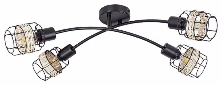 Lampada da soffitto per camera da letto E14 4x25W colore nero 5282 Indiana Rabalux