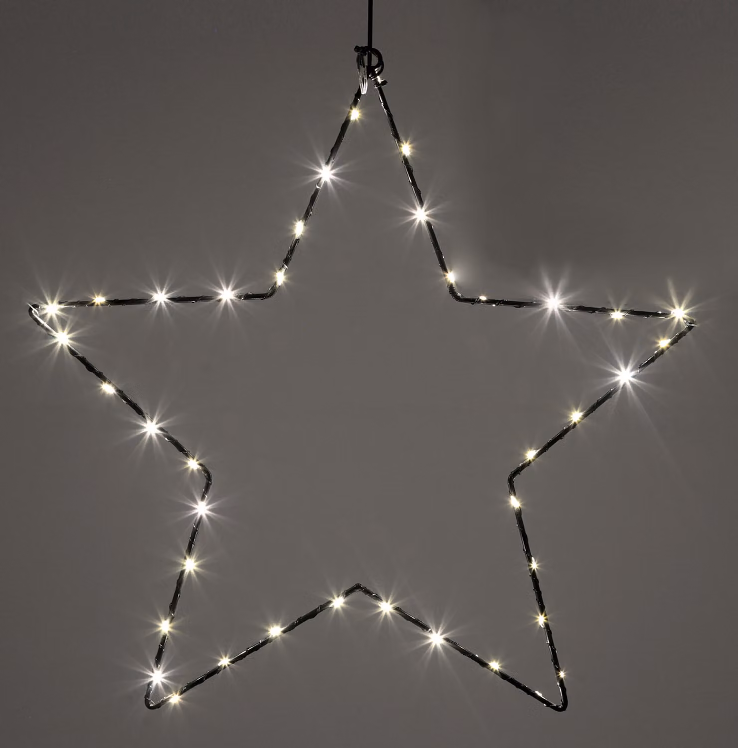 2.05 Stella luminosa Buon Natale - Ø 40 cm / 40 LED - batteria / timer / interno + esterno (grande)