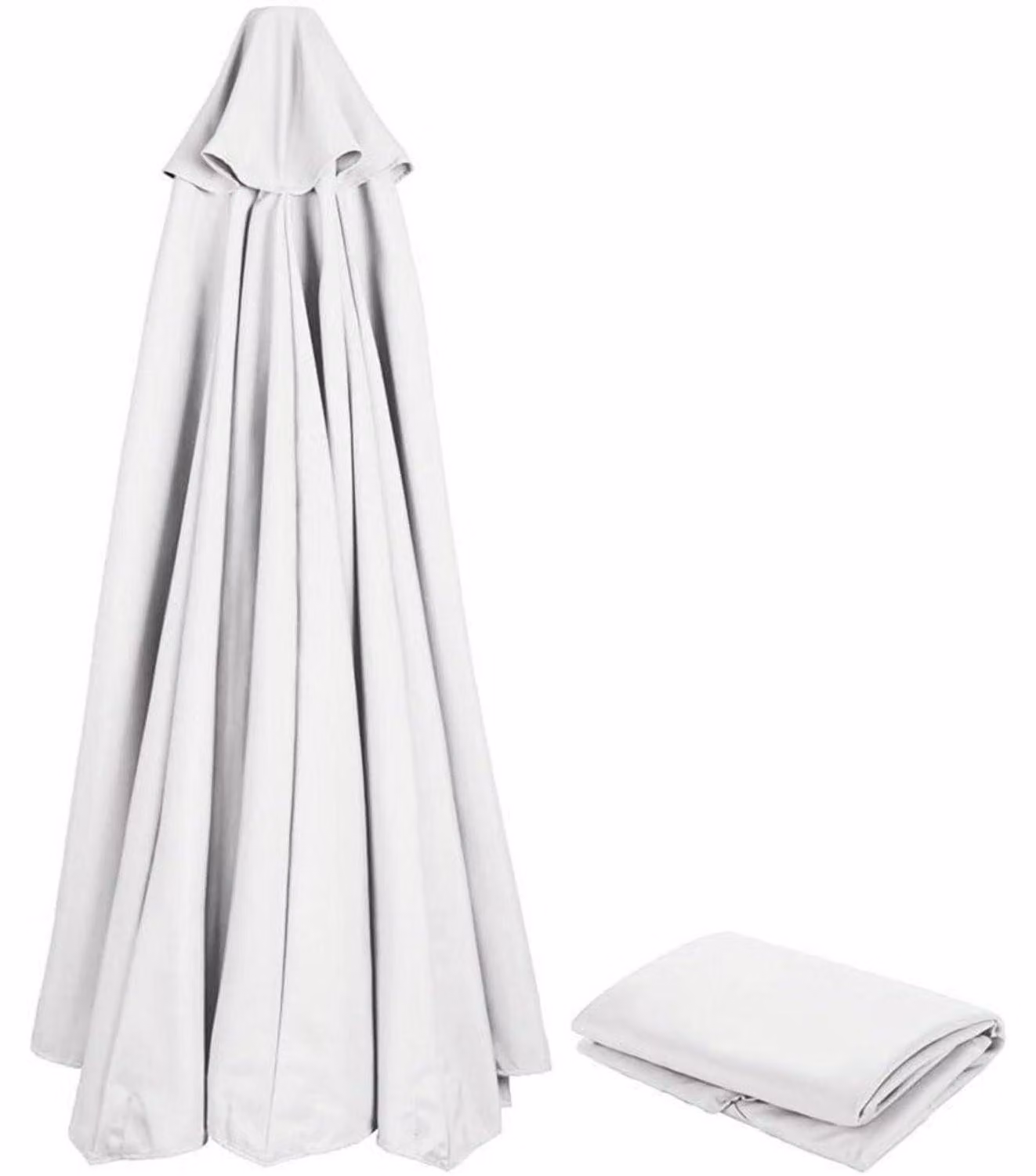 Copertura di ricambio per ombrellone, diametro 230 cm, 6 stecche, colore bianco, protezione UV, tessuto resistente al vento