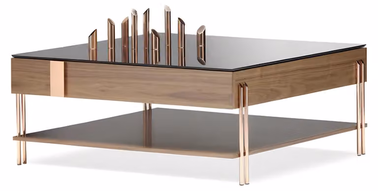 Eleganter brauner Couchtisch aus Holz im modernen Design
