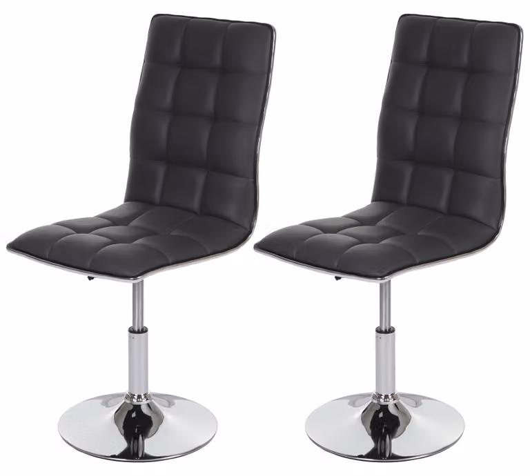 Set di 2 sedie da sala da pranzo | A x L x P 103 x 43 x 54 cm | Altezza seduta 41 cm | Pelle finta certificata MVG | Grigio | Sedia Sedia da cucina