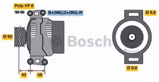 BOSCH 0 986 042 520 Alternatore LiMa 120 A 14 V compatibile con MERCEDES-BENZ SPRINTER 3 t furgone (903) SPRINTER 3 t pulmino (903)