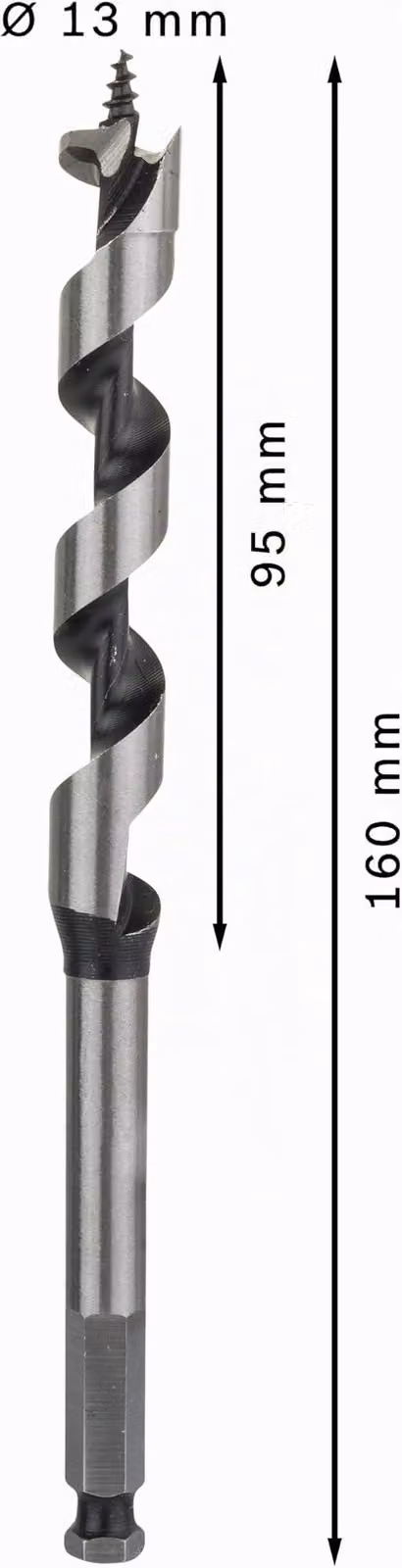Punta per legno, esagono 13 x 100 x 160 mm, d 7,9 mm