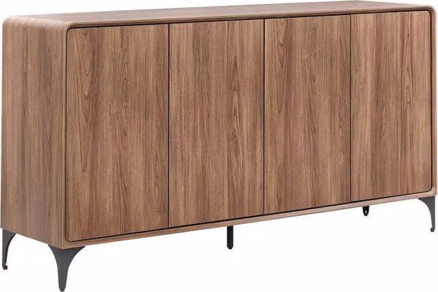 Credenza marrone scuro in MDF impiallacciato con 4 ante Cowell