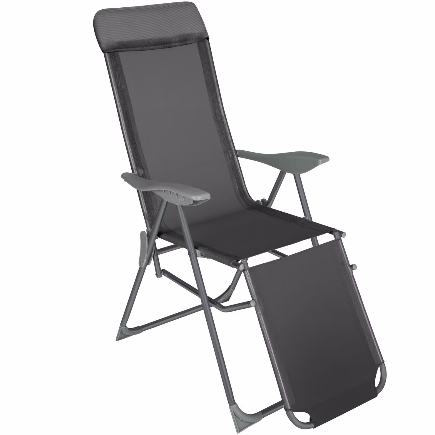 Set di 2 sedie da giardino pieghevoli tectake in alluminio verniciato antracite con tessuto textilene e cuscini inclusi – 2