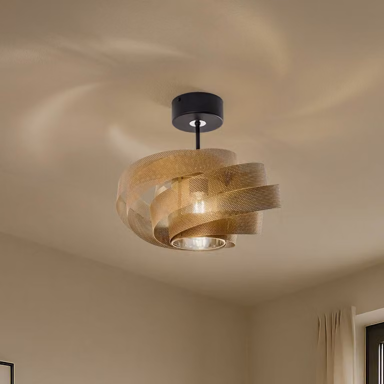 Plafoniera soffitto Vento Domiluce, dimmerabile, Ottone / Oro, Soggiorno / Sala da pranzo, Metallo, Moderno, Plafoniera