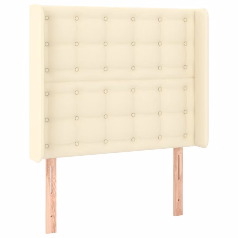 Testiera ad Orecchio Crema 93x16x118/128 cm in Pelle finta