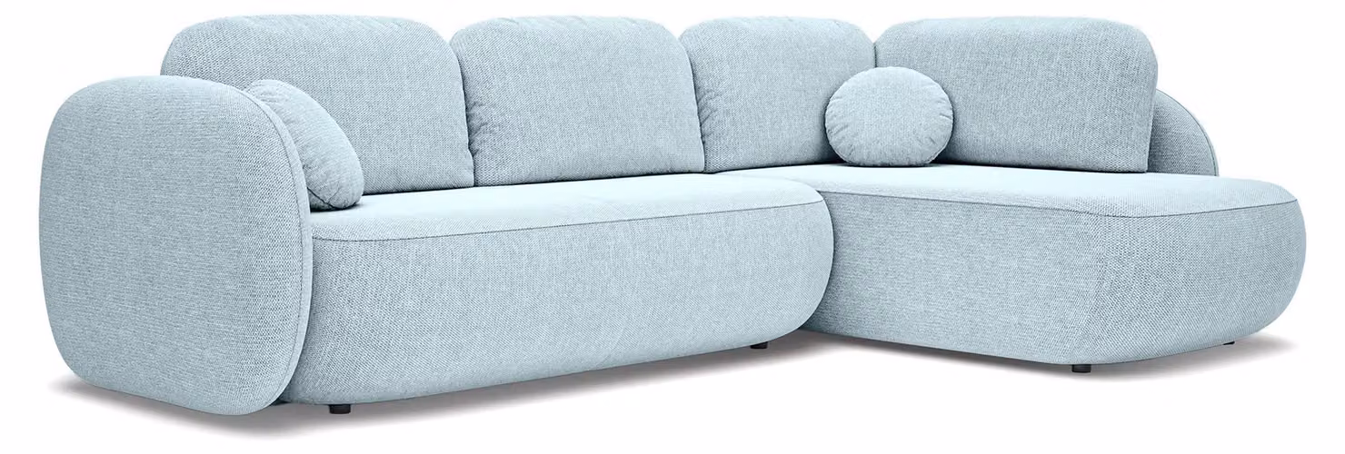 Divano a tre posti con funzione letto, modello Olemo, lato destro