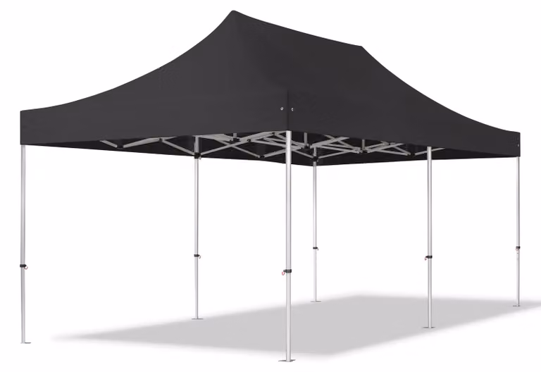 TOOLPORT 3x6m gazebo pieghevole PES, PROFESSIONAL alluminio, nero