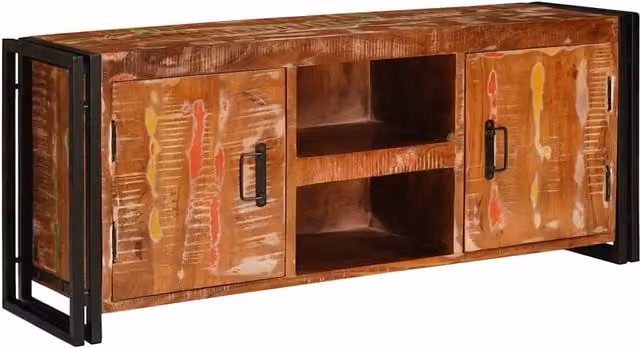 Mobile TV-Credenza per TV-Console TV Multicolore legno massello di riciclo