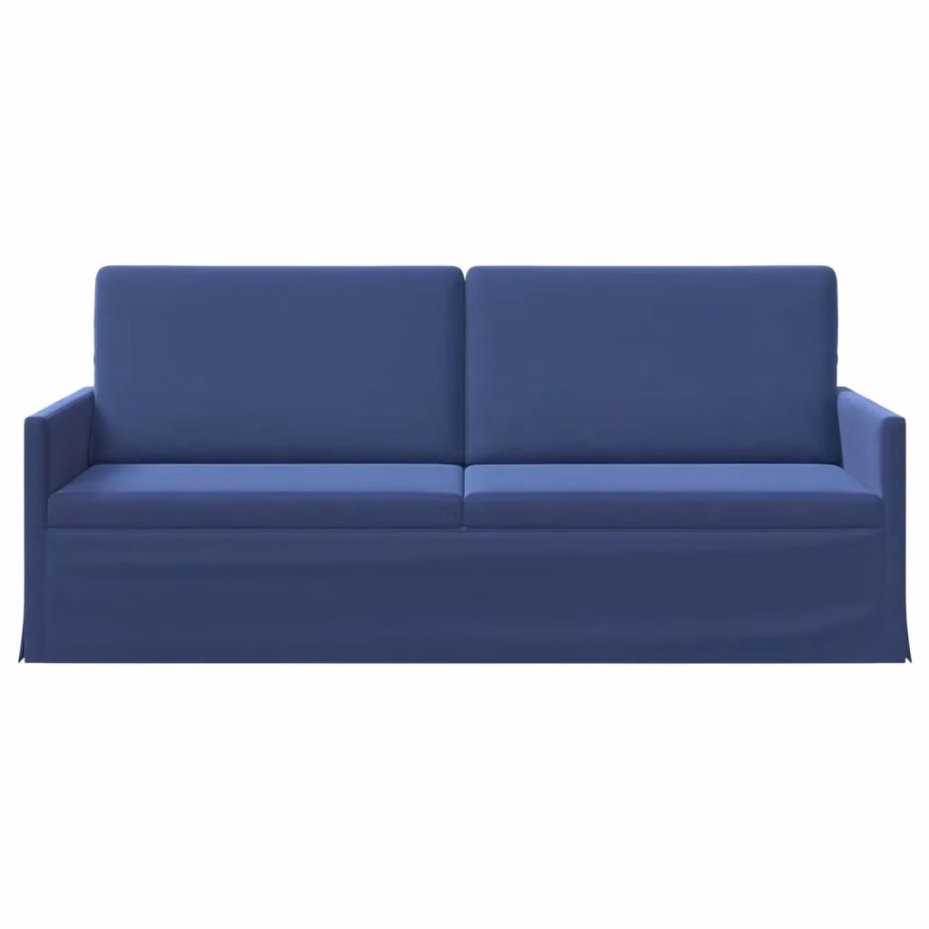 Divano a 3 posti vidaXL in velluto blu con struttura in metallo L: 190 cm, P: 81 cm, H: 82 cm – 2