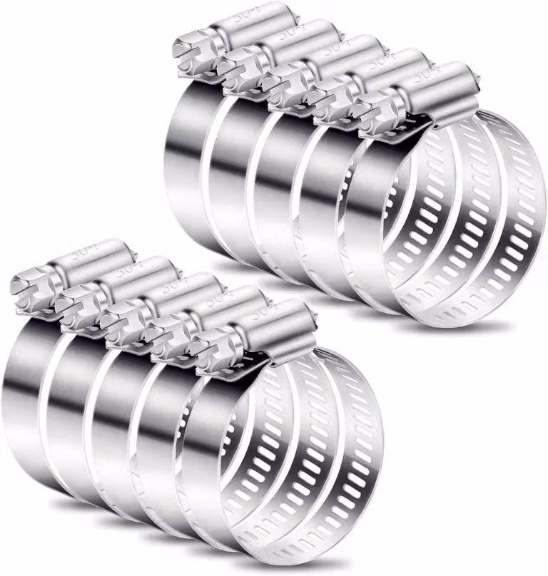 10 fascette per tubi in acciaio inossidabile, regolabili, da 21 a 44 mm