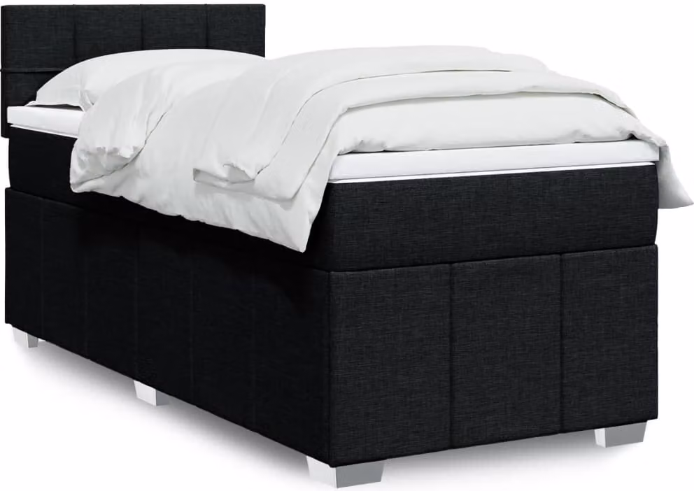 Maison Exclusive - Letto boxspring con materasso nero 90x200 cm Tessuto