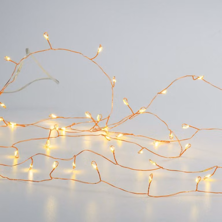 ACA Lighting 300 Catena decorativa a LED, WW, cavo in rame, 220-240V + 8 funzioni, IP44, 3m+3m, 6W X063001277