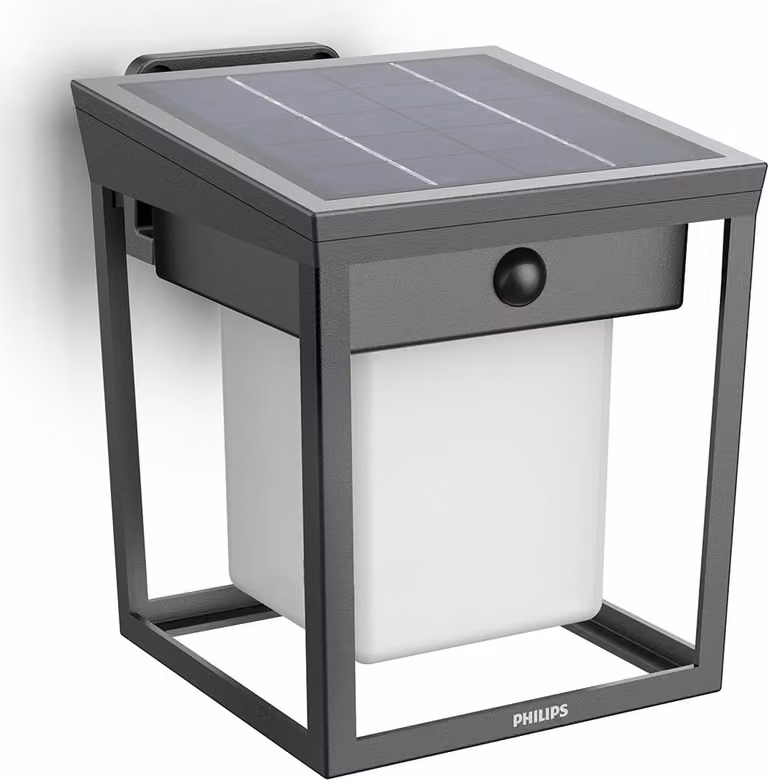 Applique solare a LED, doppia luminosità, nera, IP44