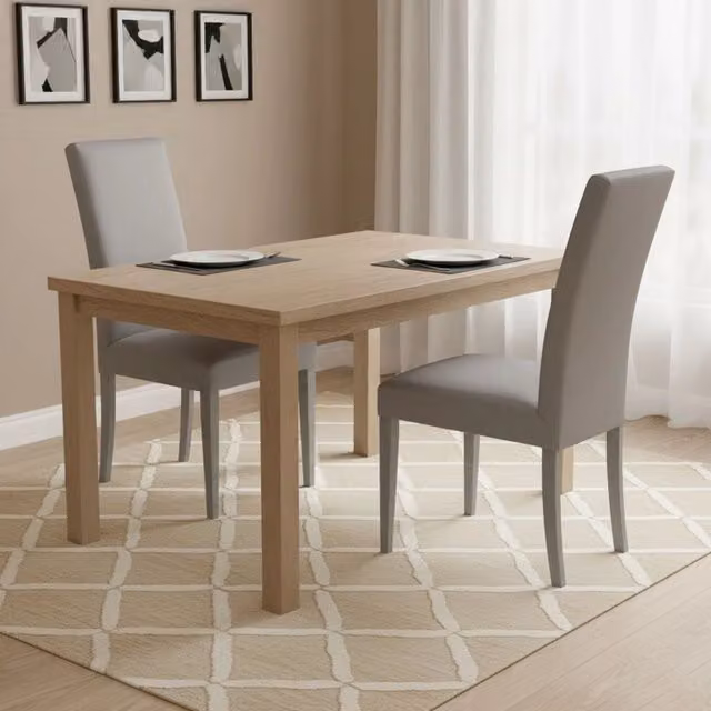 Set di 2 sedie moderne DMORA in tessuto grigio e legno laccato per cucina e soggiorno
