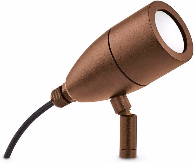 Faretto LED da giardino Ideal Lux Inside in metallo e vetro con picchetto per terreno, disponibile in grigio, marrone o bronzo