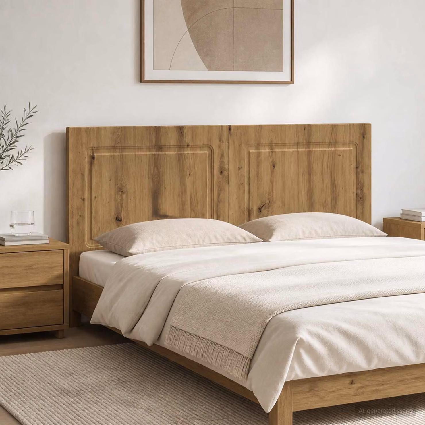 Testiera da muro moderna vidaXL UTRECHT in legno color rovere marrone, L: 142 cm, H: 50 cm, P: 3 cm